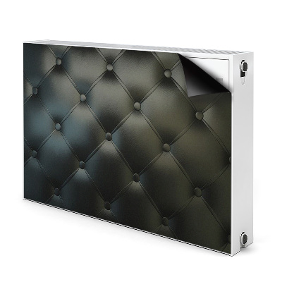 Magnetic radiator mat Quilted pattern black leather