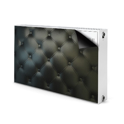 Magnetic radiator mat Quilted pattern black leather