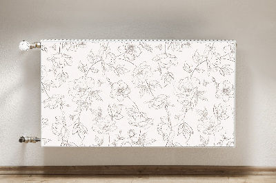 Magnetic radiator cover Sketched flowers