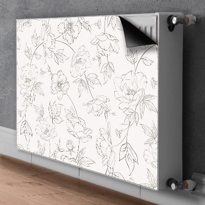 Magnetic radiator cover Sketched flowers