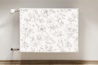 Magnetic radiator cover Sketched flowers