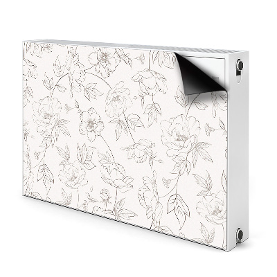 Magnetic radiator cover Sketched flowers