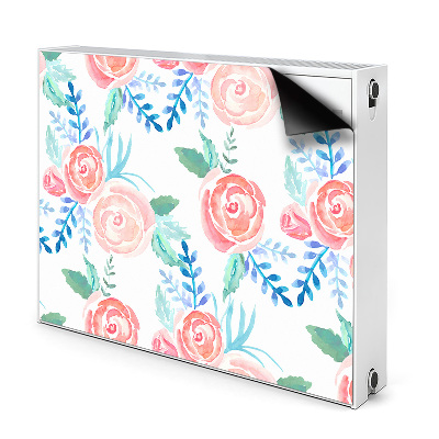 Magnetic radiator mat Bright flowers