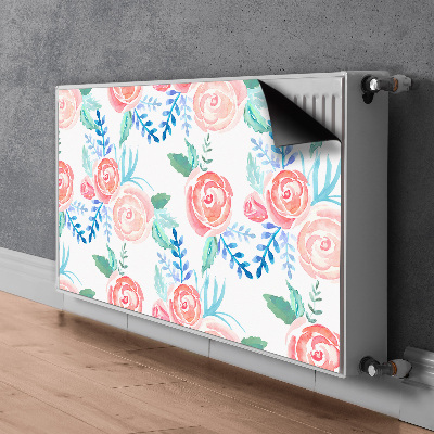 Magnetic radiator mat Bright flowers