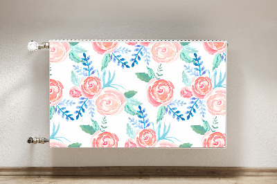 Magnetic radiator mat Bright flowers