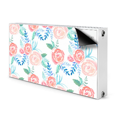 Magnetic radiator mat Bright flowers