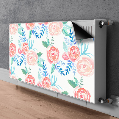 Magnetic radiator mat Bright flowers