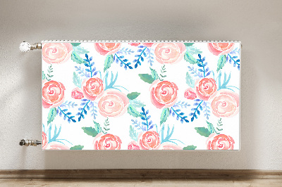 Magnetic radiator mat Bright flowers