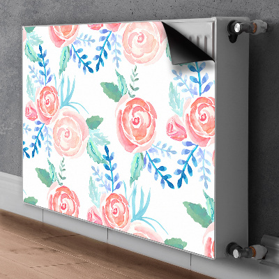 Magnetic radiator mat Bright flowers