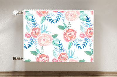 Magnetic radiator mat Bright flowers