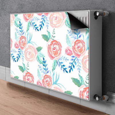 Magnetic radiator mat Bright flowers