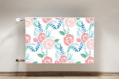 Magnetic radiator mat Bright flowers