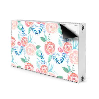 Magnetic radiator mat Bright flowers