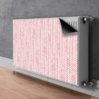 Magnetic radiator mat Pink herringbone