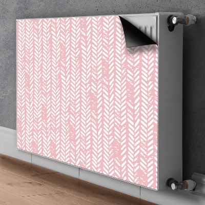 Magnetic radiator mat Pink herringbone