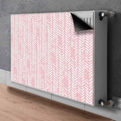 Magnetic radiator mat Pink herringbone