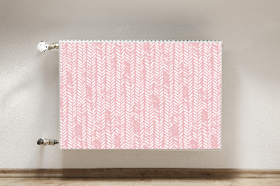 Magnetic radiator mat Pink herringbone