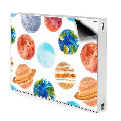 Decorative radiator cover Colorful planets