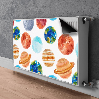 Decorative radiator cover Colorful planets