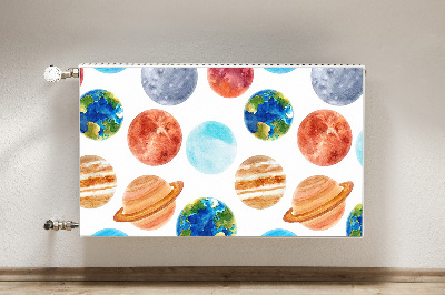 Decorative radiator cover Colorful planets