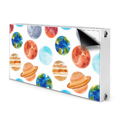 Decorative radiator cover Colorful planets