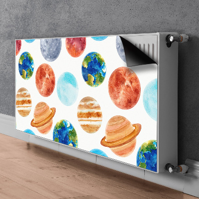 Decorative radiator cover Colorful planets