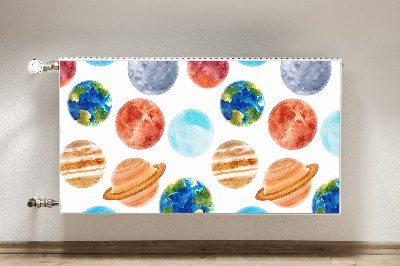 Decorative radiator cover Colorful planets