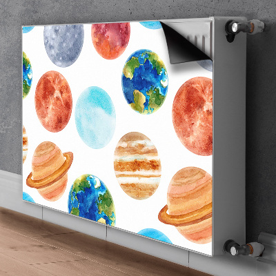 Decorative radiator cover Colorful planets