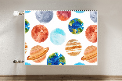 Decorative radiator cover Colorful planets