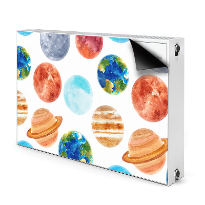 Decorative radiator cover Colorful planets