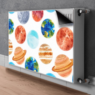 Decorative radiator cover Colorful planets