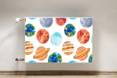 Decorative radiator cover Colorful planets