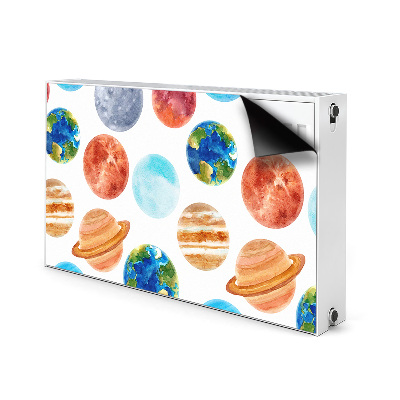 Decorative radiator cover Colorful planets