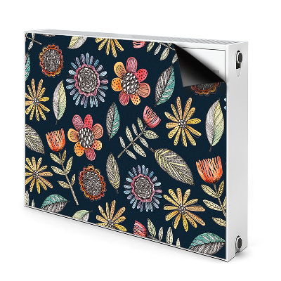 Decorative radiator cover Colorful flowers