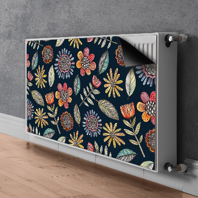 Decorative radiator cover Colorful flowers