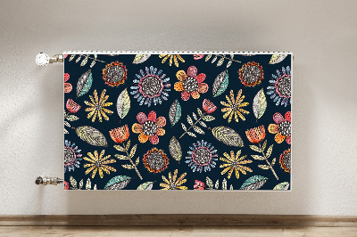 Decorative radiator cover Colorful flowers