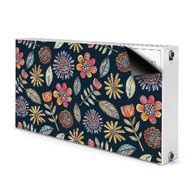 Decorative radiator cover Colorful flowers