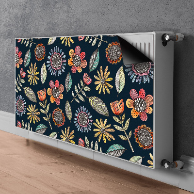 Decorative radiator cover Colorful flowers