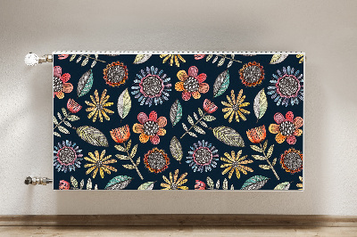 Decorative radiator cover Colorful flowers