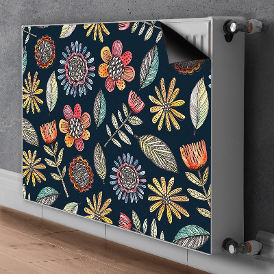 Decorative radiator cover Colorful flowers