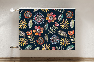 Decorative radiator cover Colorful flowers