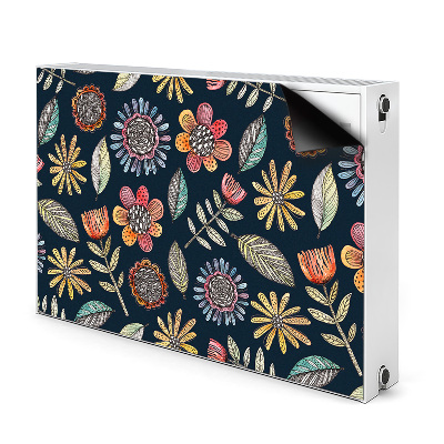 Decorative radiator cover Colorful flowers