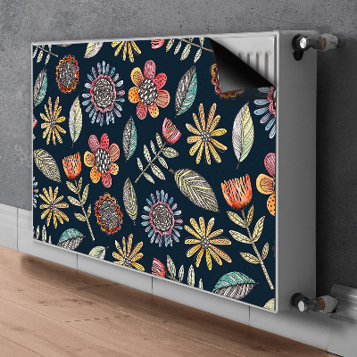 Decorative radiator cover Colorful flowers