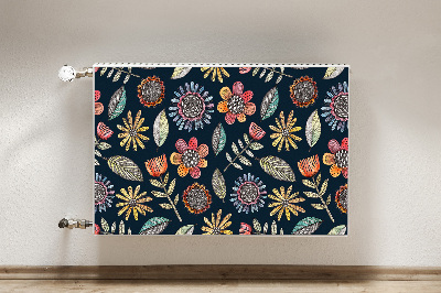 Decorative radiator cover Colorful flowers