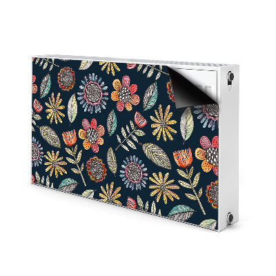 Decorative radiator cover Colorful flowers