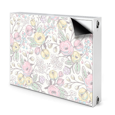 Decorative radiator cover Colorful flowers