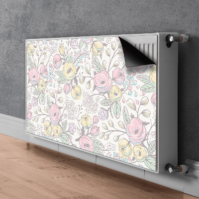 Decorative radiator cover Colorful flowers