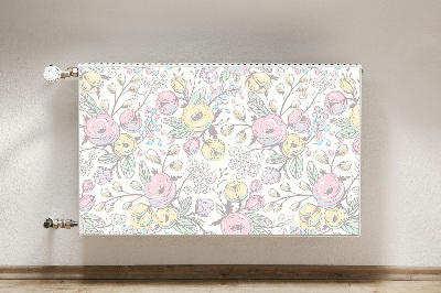 Decorative radiator cover Colorful flowers