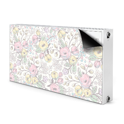 Decorative radiator cover Colorful flowers