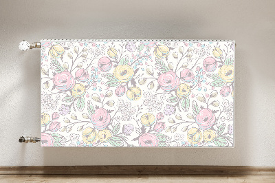 Decorative radiator cover Colorful flowers